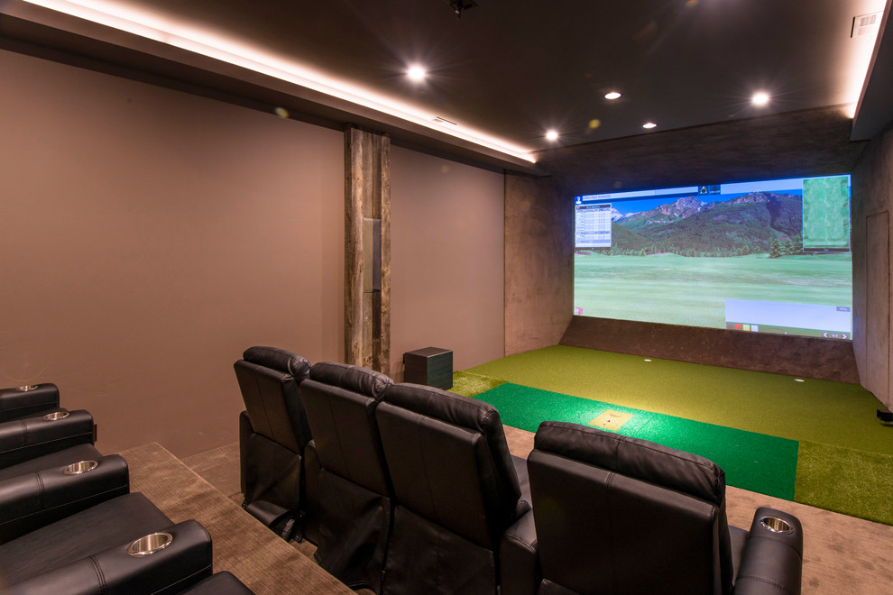 Iron Horse Yampah Ln Whitefish Montana Contemporary Home Theater