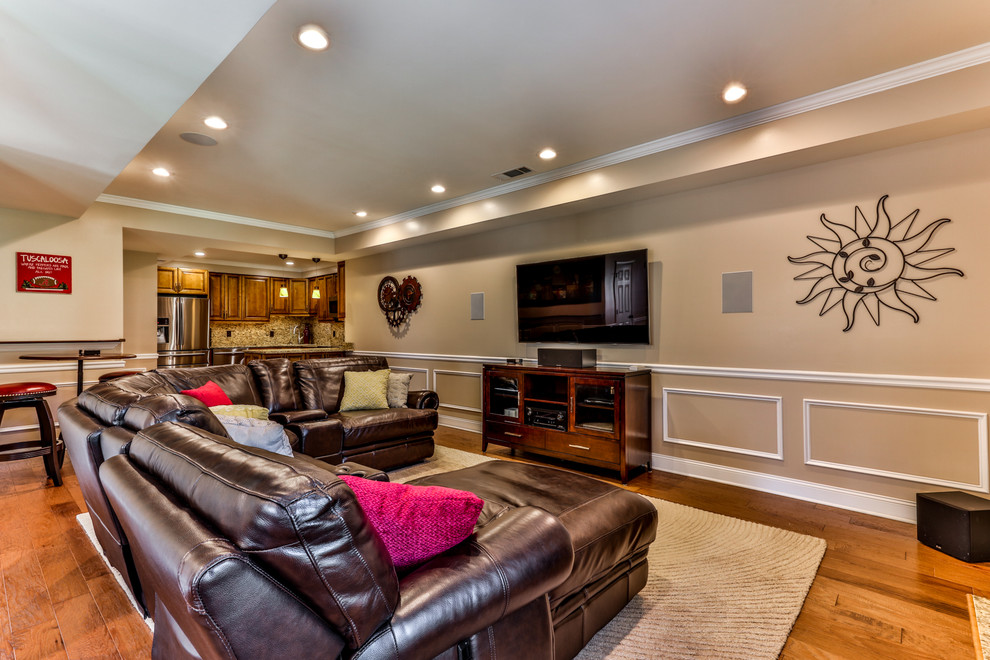 Johns Creek Basement redesign Transitional Home Theater Atlanta