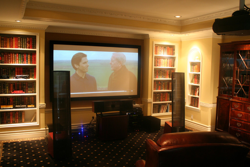 Elegant home theater photo in Los Angeles