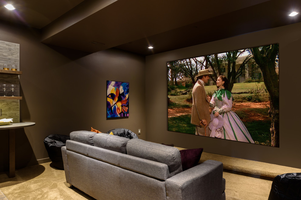 Kirkland Waterfront Residence Contemporary Home Theater Phoenix