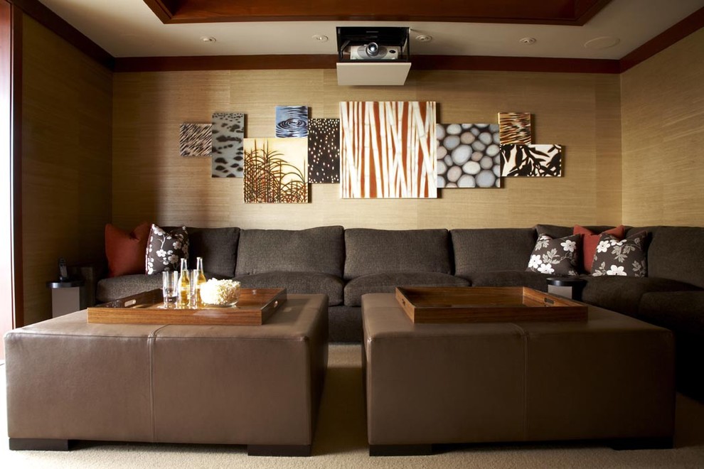 Home theater - asian home theater idea in Hawaii