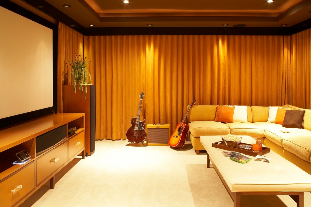 Lake Tahoe Contemporary Home Theater Los Angeles by Lori Dennis, ASID, LEED AP Houzz