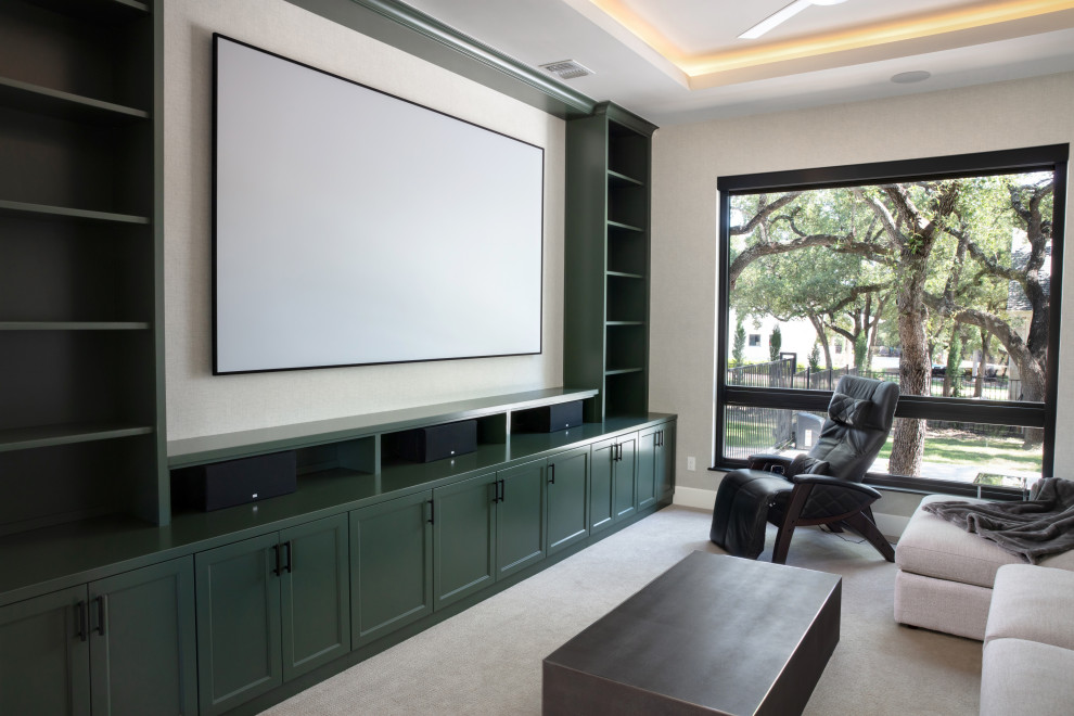 Leander Contemporary Contemporary Home Theater Austin by Olson