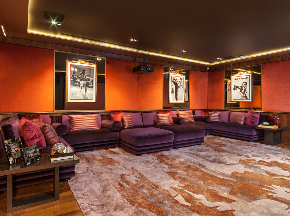 Home theater - contemporary home theater idea in Singapore