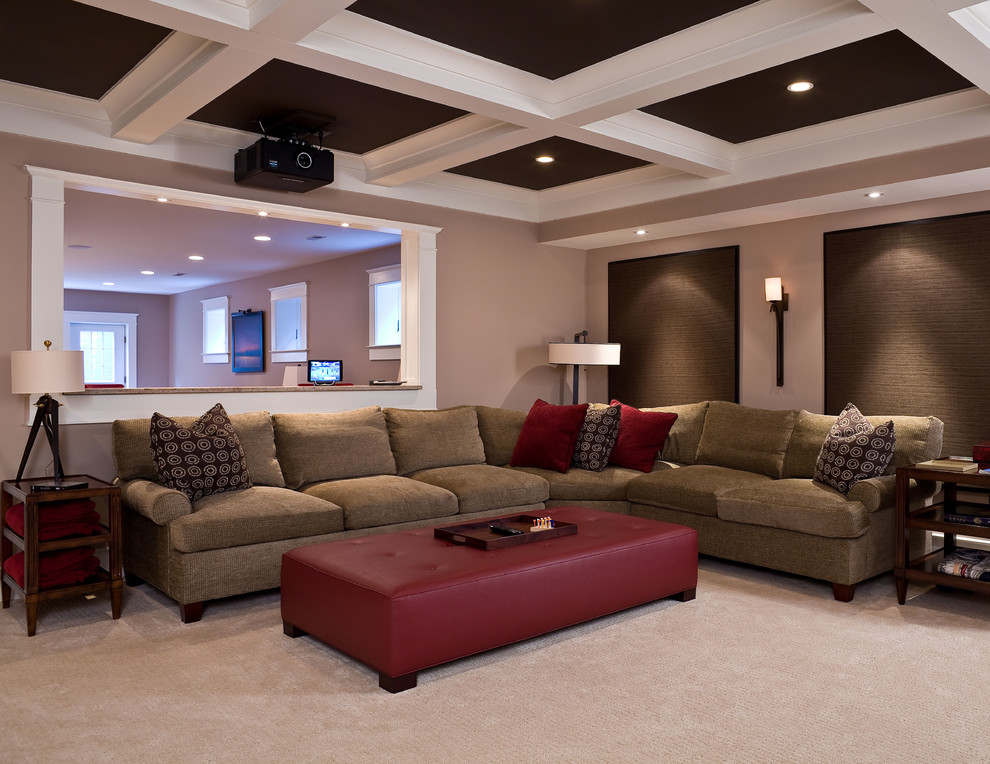 Inspiration for a craftsman home theater remodel in DC Metro