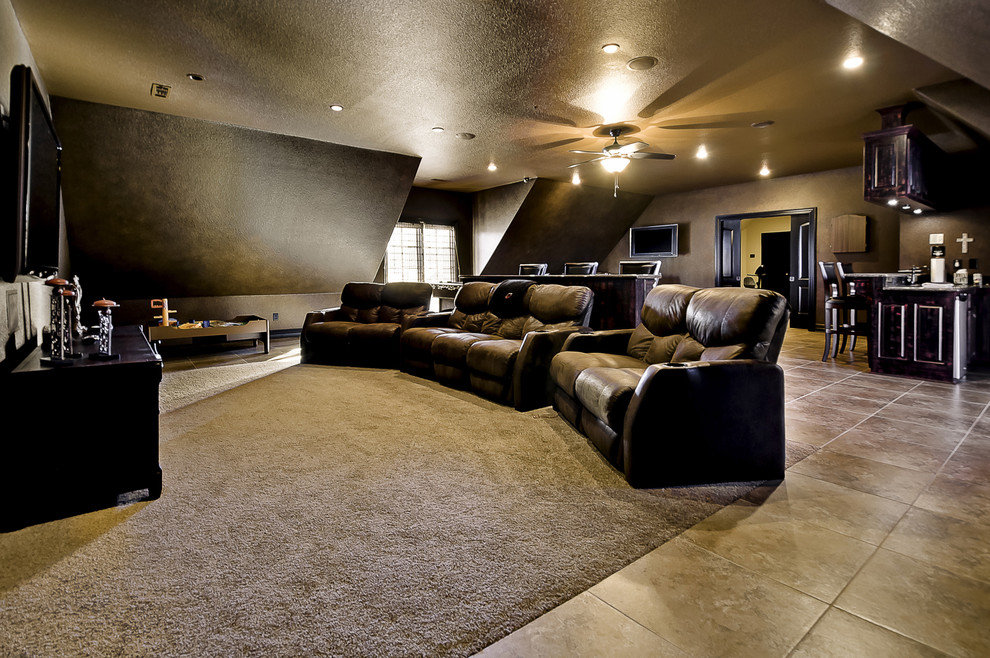 Design ideas for a traditional home cinema in Little Rock.