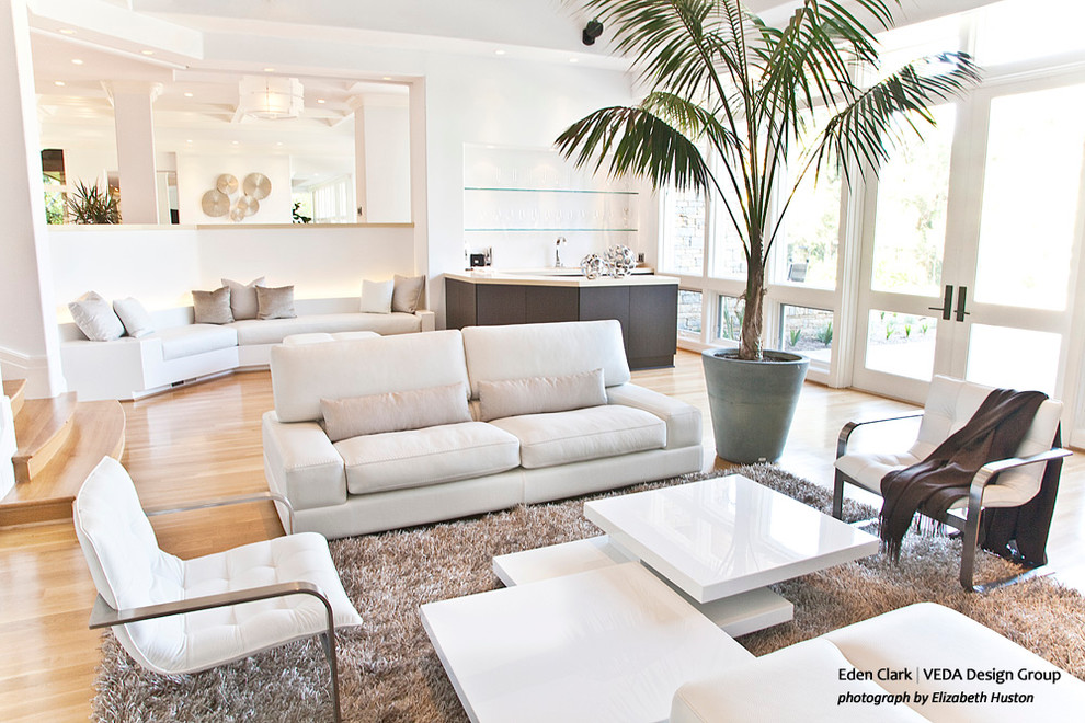 Media Room & Bar Modern Home Theater Orange County by Eden Clark of VEDA Design Group