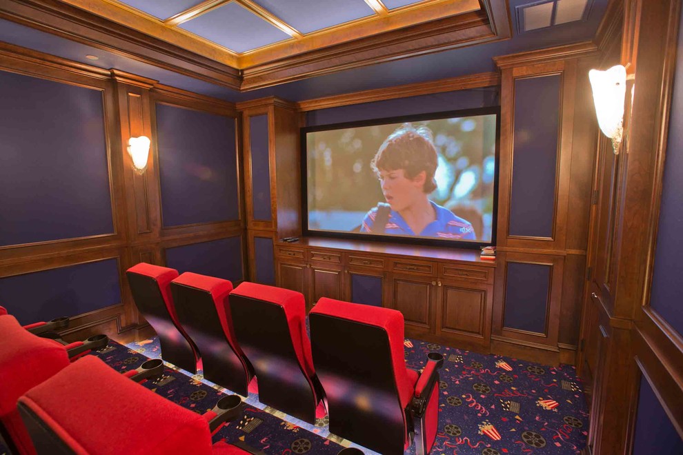 Tuscan home theater photo in San Francisco
