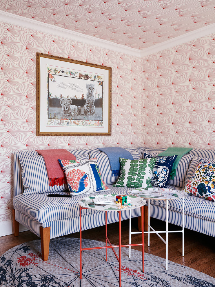 Mendham TV Room Transitional Home Theater New York by Alexandra