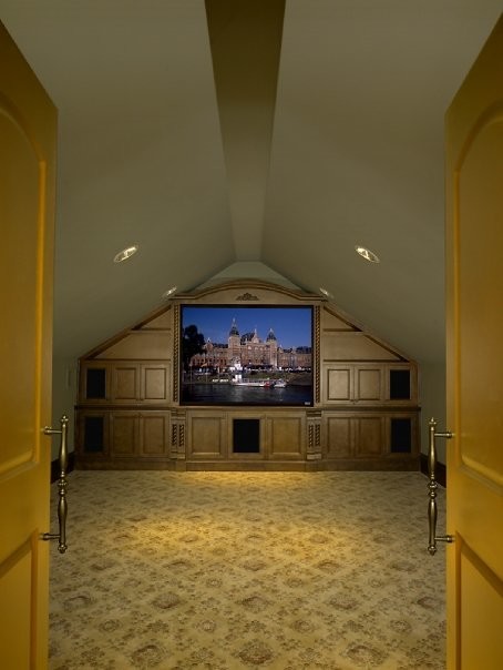 Inspiration for a timeless home theater remodel in Dallas