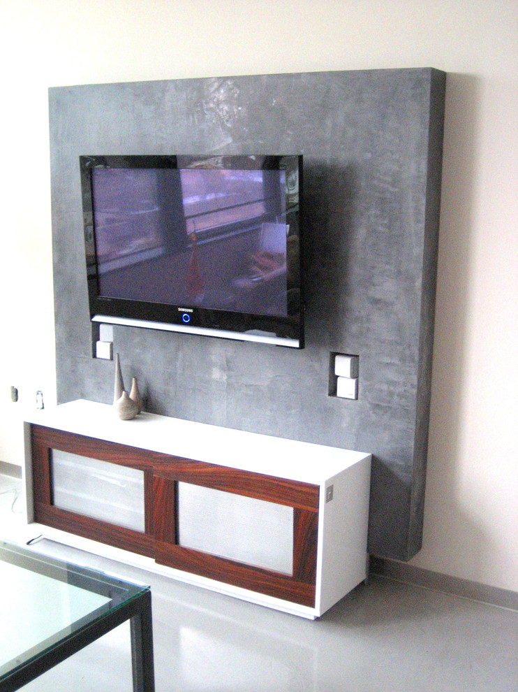 Inspiration for a modern home theater remodel in Minneapolis