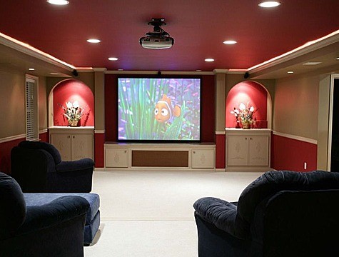 Home theater - modern home theater idea in Other