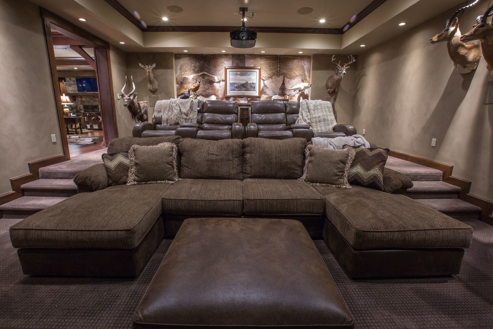 Mountain Residence Transitional Home Theater Boise by J Truex Architecture Houzz