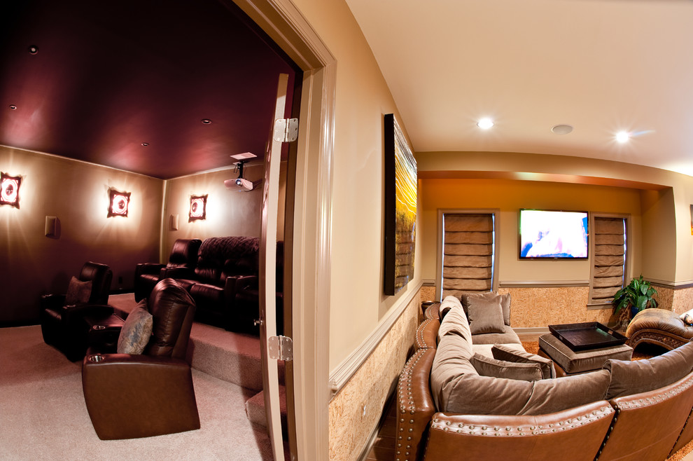 Inspiration for a modern home theater remodel in DC Metro