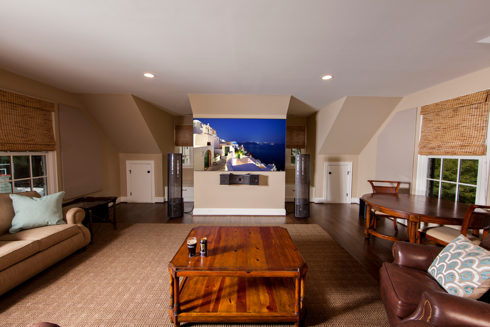 Elegant home theater photo in Charlotte