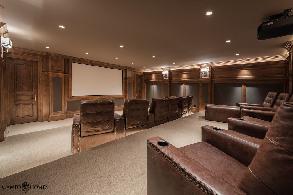 Inspiration for a classic home cinema in Salt Lake City.