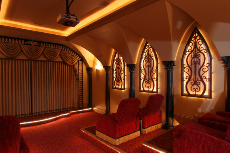 New Project Traditional Home Theater Austin by Cantera Doors
