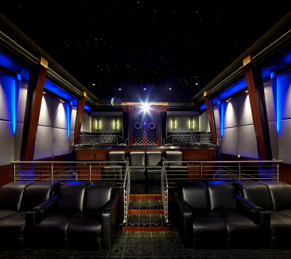 Lounge Custom Theatre Modern Home Theater New York by