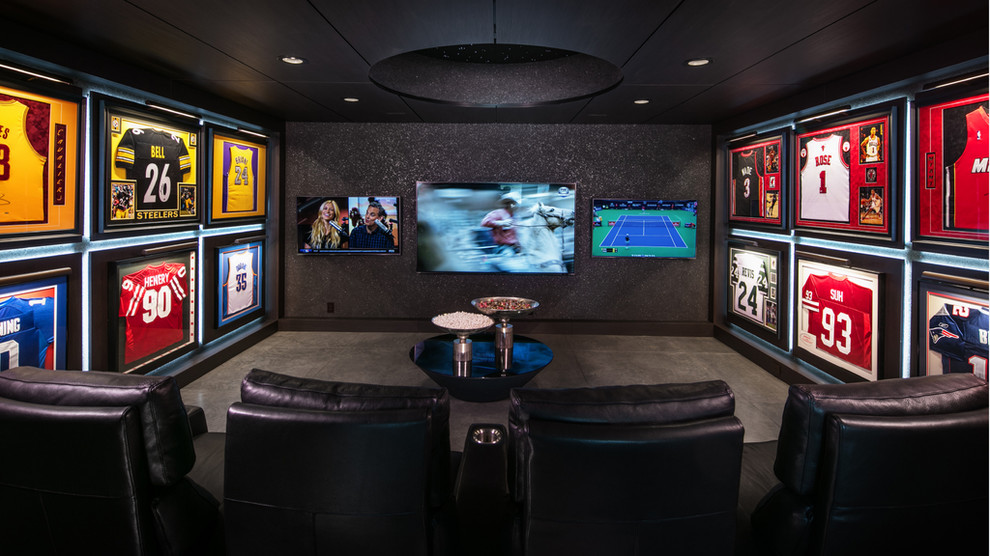 Novak Project Industrial Home Theater Omaha by Aurora