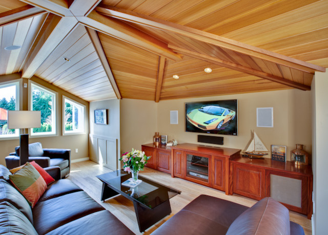 Ocean Park renovation and addition PART 2 - Contemporary - Home Cinema ...