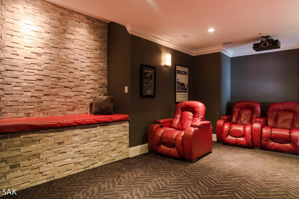 Home theater - contemporary home theater idea in Vancouver