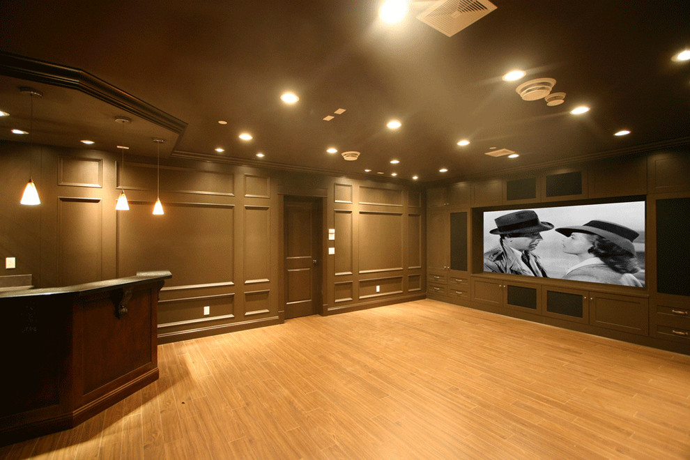 Inspiration for a contemporary home theater remodel in Vancouver