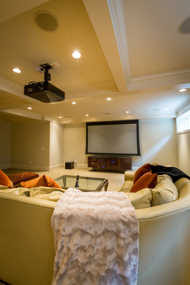 Open Concept Media Room - Modern - Home Theater - Calgary - by Total ...
