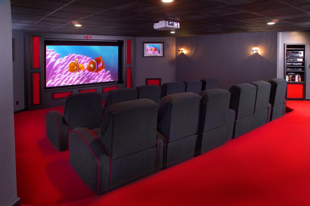 Trendy home theater photo in Other