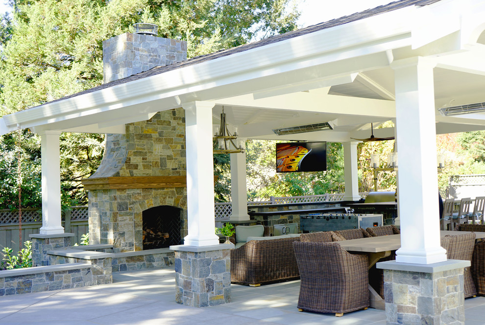 Inspiration for a large craftsman patio remodel in San Francisco