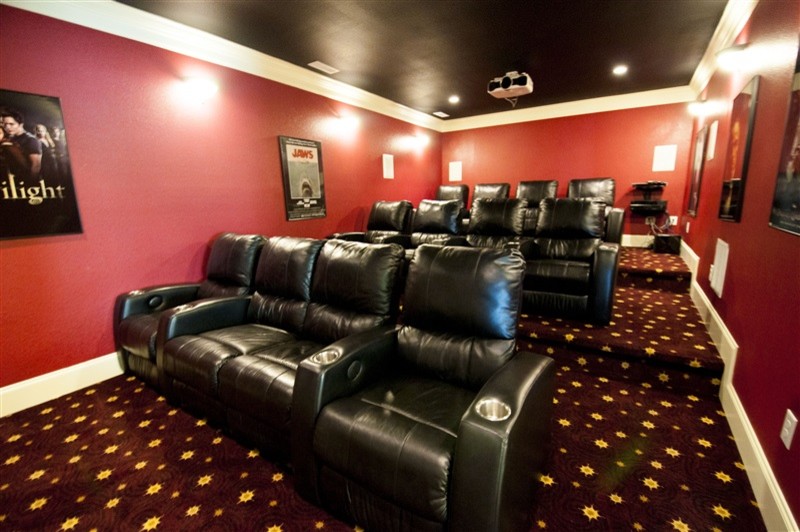 Home theater - traditional home theater idea in Raleigh