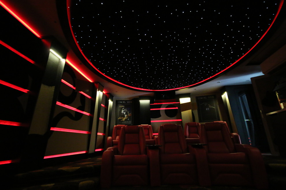 This is an example of a retro home cinema in Miami.