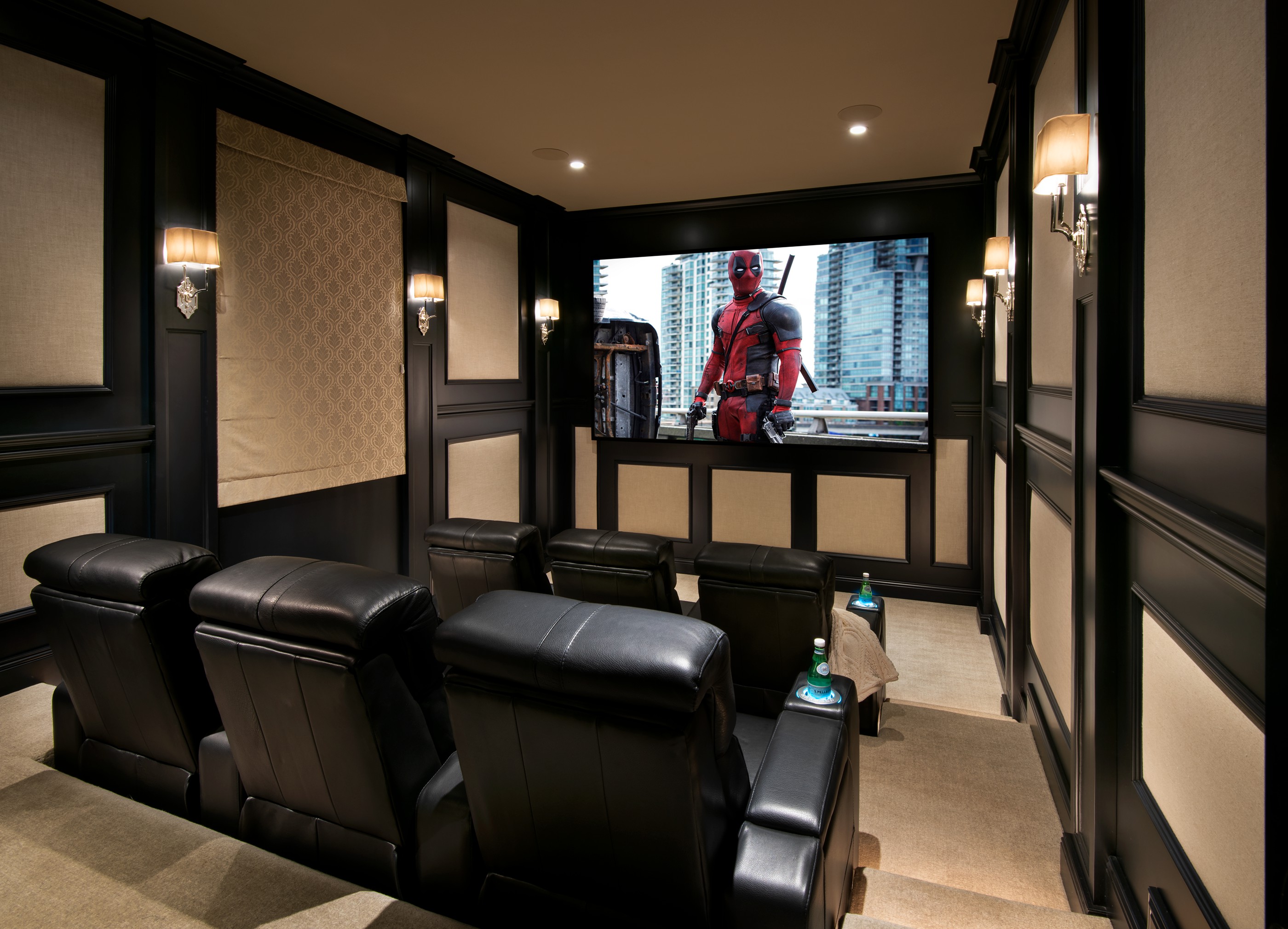 Mediterranean Home Theatre Design Ideas 