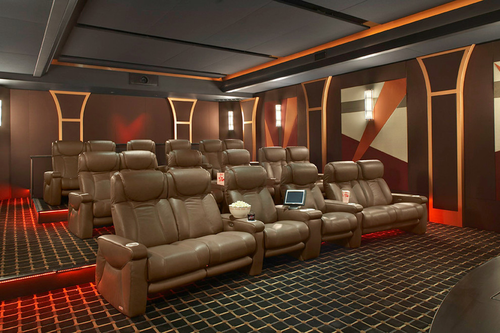 Inspiration for a classic home cinema in Cleveland.
