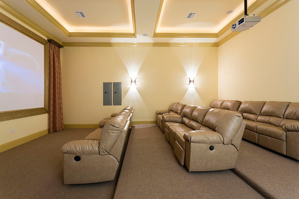 Home theater - traditional home theater idea in Orlando