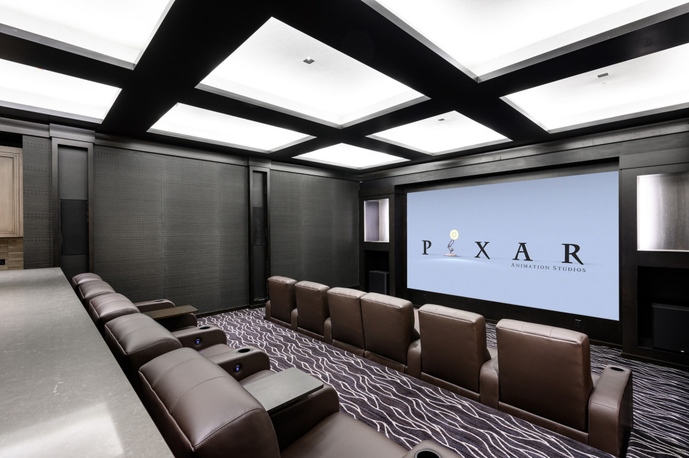 Example of a trendy home theater design in Phoenix
