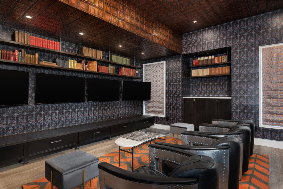 Example of a transitional home theater design in Boise