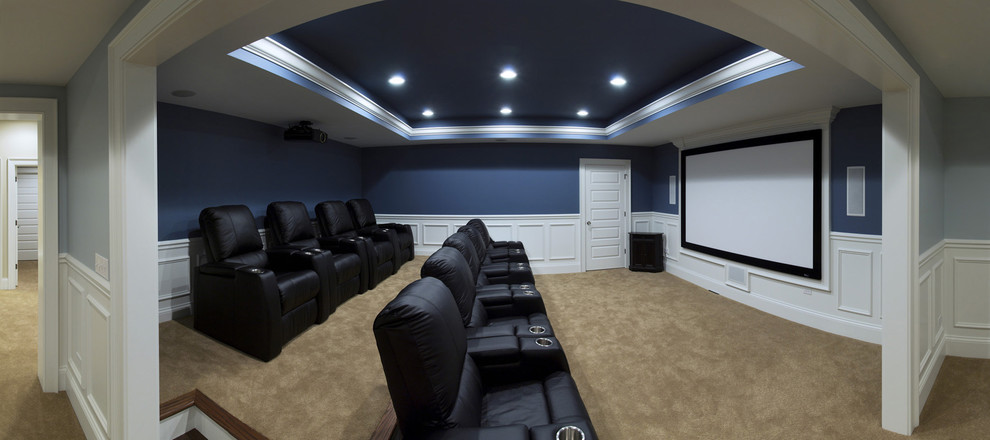 Tuscan home theater photo in Nashville