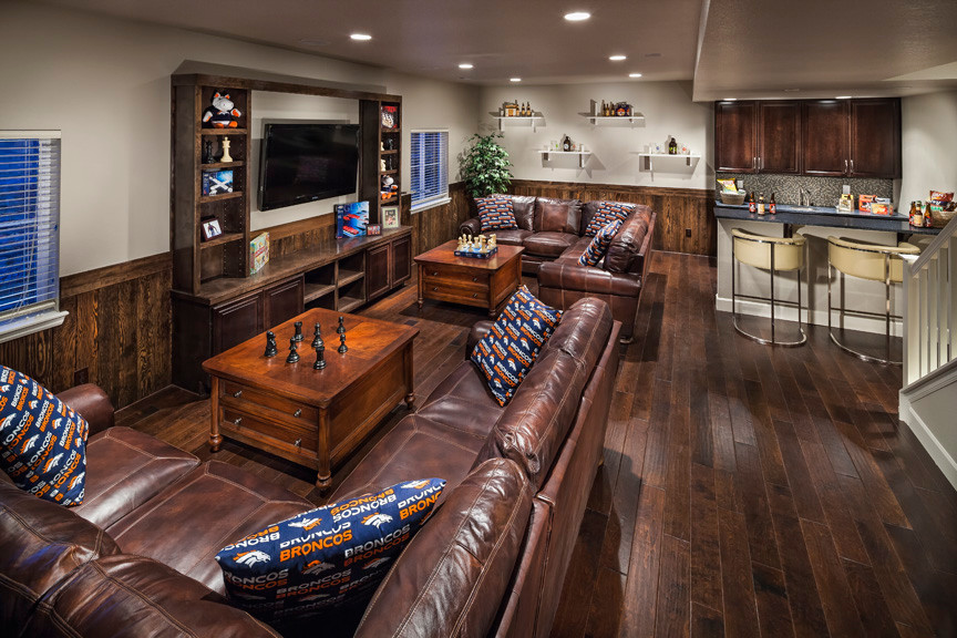 Home theater - traditional home theater idea in Denver