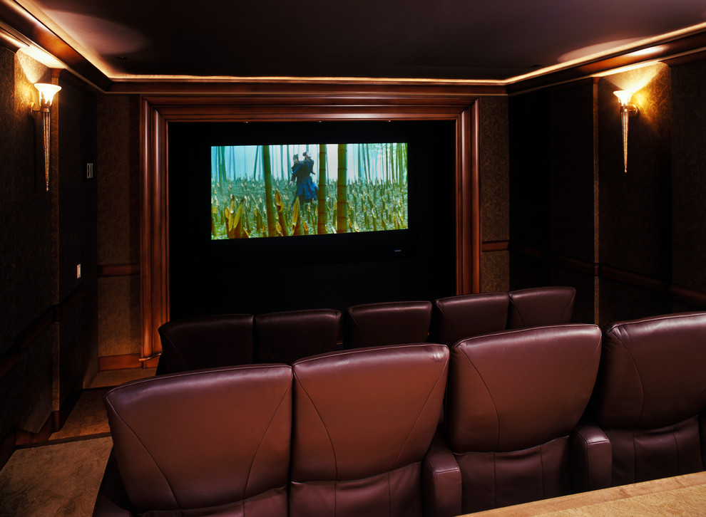 Saltwater House Traditional Home Theater Seattle by Charter