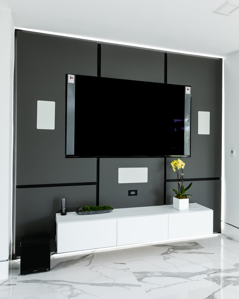 Simple and Sophisticated TV Wall Panel Contemporary Home Theater