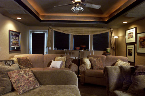 Photo of a traditional home cinema in Boise.