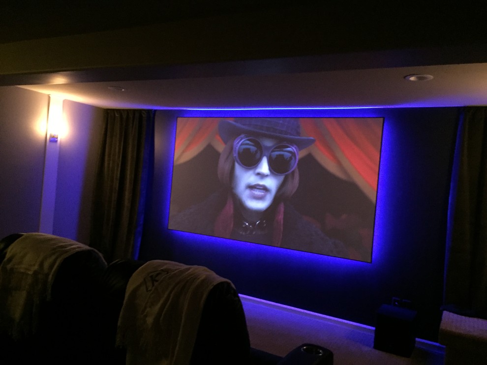 Small Leawood Home Theater Modern Home Theater Kansas City by