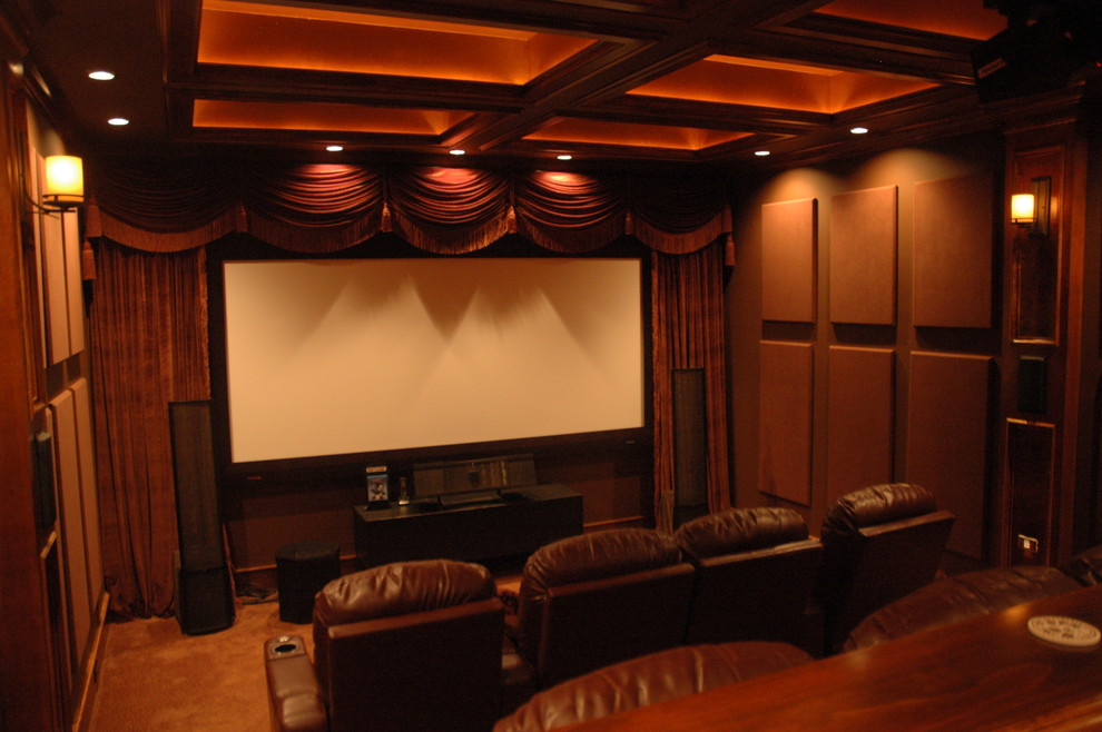Inspiration for a timeless home theater remodel in Richmond