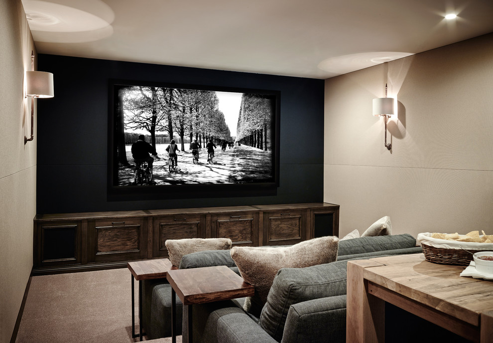 Example of a tuscan home theater design in Phoenix
