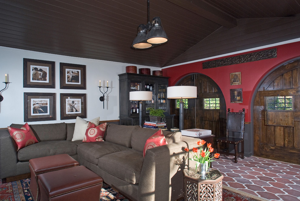 Spanish Casita Eclectic Home Theater Los Angeles by