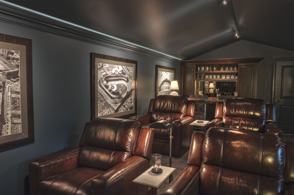 Transitional home theater photo in Jacksonville