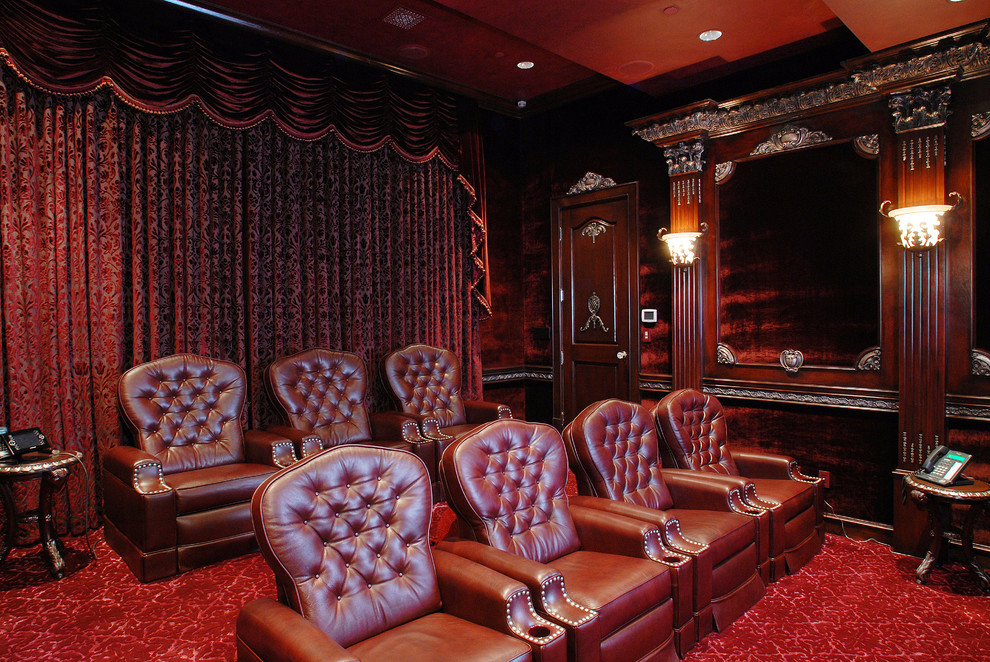 Inspiration for a timeless home theater remodel in Los Angeles