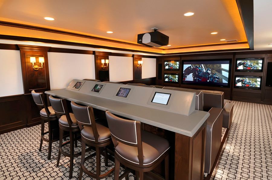 Sport Theater with Game Bar Modern Home Theater San Diego by