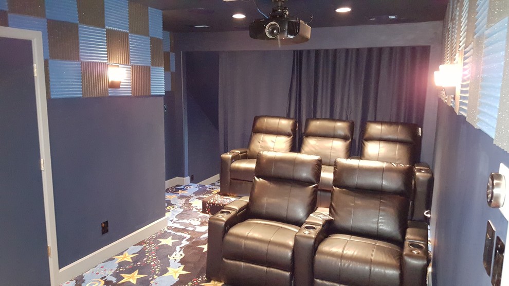 Starry Night Home Theater Room Modern Home Theater Houston by