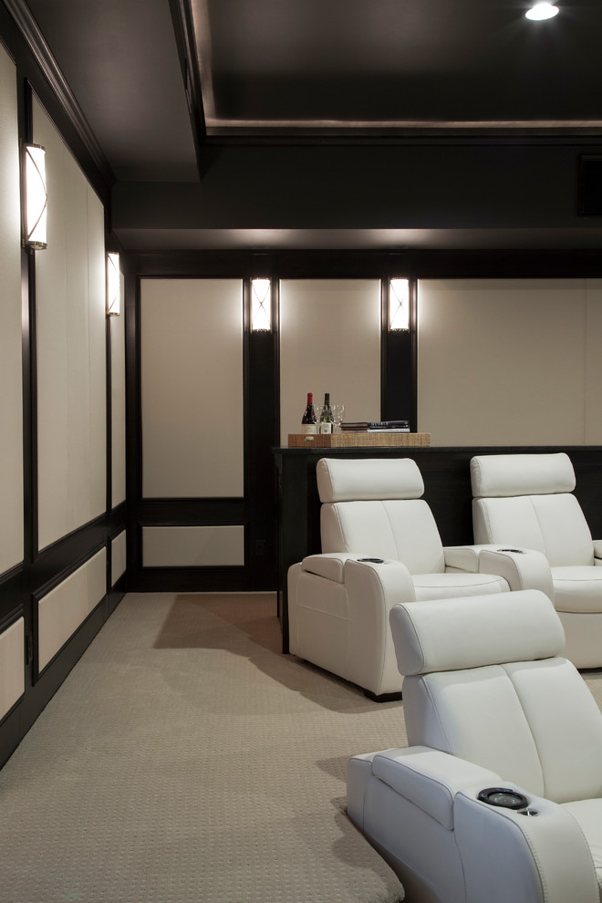Home theater - modern home theater idea in Minneapolis